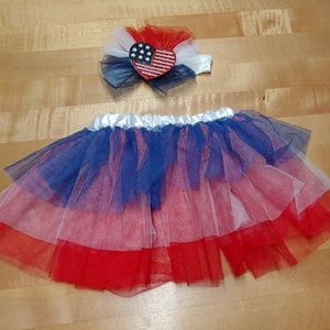 Girls12months- 2T, headband & tutu set Patriotic,